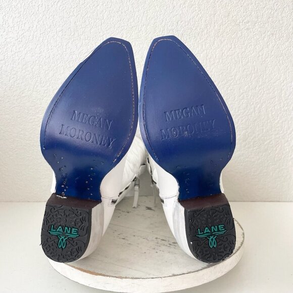 Lane MEGAN MORONEY Cowboy Boots Smokeshow Womens 10 White Western Cowgirl Tall - Picture 11 of 14